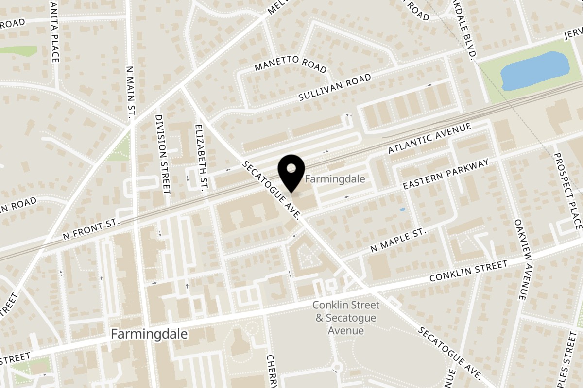 Map showing the location of Nunzi's on 125 Secatogue Ave in Farmingdale
